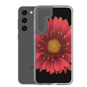 Samsung Phone Case | Blanket Flower Gaillardia Red | Black Background
