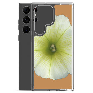 Samsung Phone Case | Petunia Flower Yellow-Green | Camel Brown Background