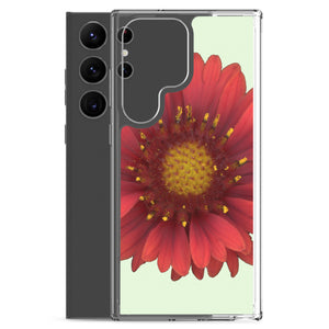 Samsung Phone Case | Blanket Flower Gaillardia Red | Sea Glass Background