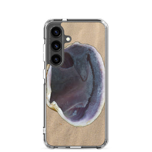 Samsung Phone Case | Quahog Clam Shell Purple Right Interior | Sand Background