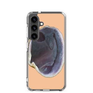 Samsung Phone Case | Quahog Clam Shell Purple Right Interior | Desert Tan Background