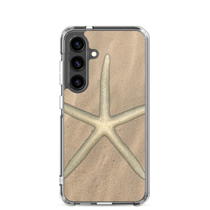 Samsung Phone Case | Finger Starfish Shell Top | Sand Background