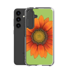 Load image into Gallery viewer, Samsung Phone Case | Gazania Flower Orange | Pistachio Green Background
