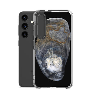 Samsung Phone Case | Oyster Shell Blue Right Exterior | Black Background