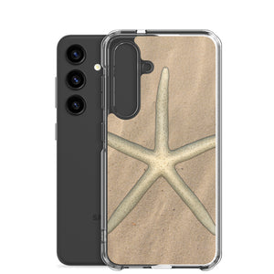 Samsung Phone Case | Finger Starfish Shell Top | Sand Background