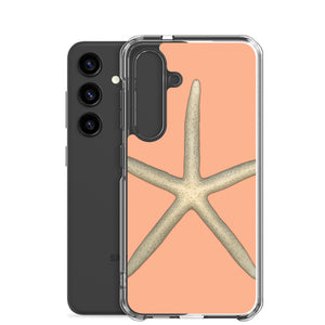 Samsung Phone Case | Finger Starfish Shell Top | Peach Background