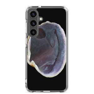 Samsung Phone Case | Quahog Clam Shell Purple Right Interior | Black Background