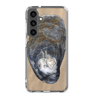 Samsung Phone Case | Oyster Shell Blue Right Exterior | Sand Background