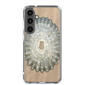 Samsung Phone Case | Keyhole Limpet Shell White Exterior | Sand Background