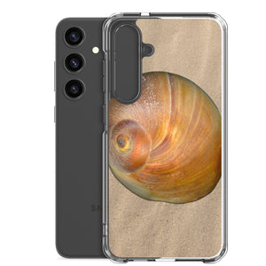 Samsung Phone Case | Moon Snail Shell Shark's Eye Apical | Sand Background