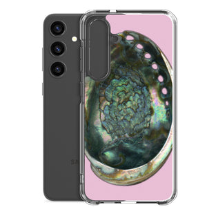 Samsung Phone Case | Abalone Shell Interior | Orchid Pink Background