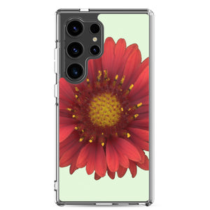 Samsung Phone Case | Blanket Flower Gaillardia Red | Sea Glass Background