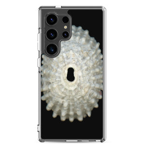 Samsung Phone Case | Keyhole Limpet Shell White Exterior | Black Background