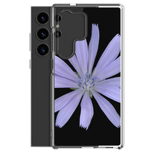 Samsung Phone Case | Chicory Flower Blue | Black Background