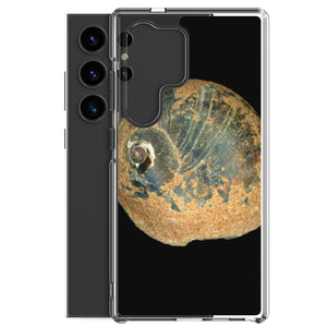 Samsung Phone Case | Moon Snail Shell Black & Rust Apical | Black Background
