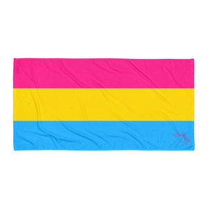 Pansexual Pride Flag | Beach Gym Pool Spa Yoga Towel | Blue Yellow Pink