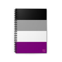 Load image into Gallery viewer, Asexual Pride Flag | Spiral Notebook | Ruled Line | Black Grey White Purple
