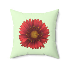 Load image into Gallery viewer, Throw Pillow | Blanket Flower Gaillardia Red | Sea Glass | 20x20 Bloomcore Cottagecore Gardencore Fairycore

