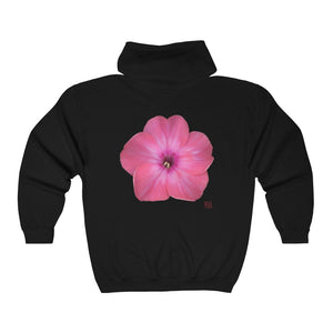 Phlox Flower Detail Pink | Unisex Heavy Blend™ Full Zip Hooded Sweatshirt
