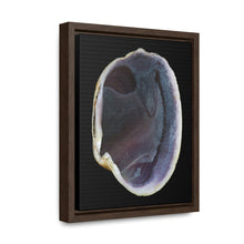 Load image into Gallery viewer, Quahog Clam Shell Purple Right Interior | Framed Canvas | Black Background
