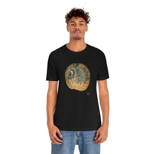 Moon Snail Shell Black & Rust Apical | Unisex Ringspun Short Sleeve T-Shirt
