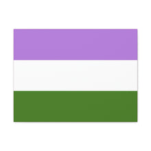 Load image into Gallery viewer, Genderqueer Pride Flag | Canvas Print | Hot Pink Sides
