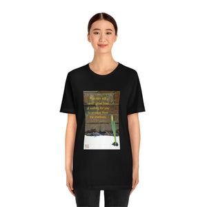 The sun will never grow tired of waiting for you... | Inspirational Motivational Quote Unisex Ringspun Short Sleeve T-shirt  | Spring Daffodil