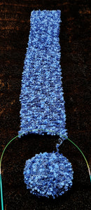 "Ocean" Hand-Knit Traditional Scarf: Blues Bouclé Bulky Soft and Cozy