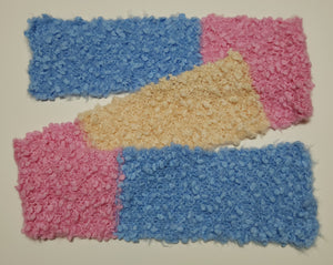 "Trans Pride" Hand-Knit Traditional Scarf: Blue Pink Cream Bulky Warm Soft