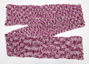 Scarf Hand-Knit Traditional | "Good & Pink" | Pink White Magenta