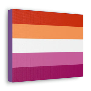 Lesbian Pride Flag 5 Stripes | Canvas Print | Lavender Sides