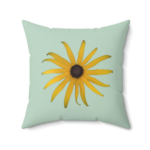 Load image into Gallery viewer, Black-eyed Susan Rudbeckia Flower Yellow | Square Throw Pillow | Sage
