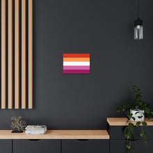 Load image into Gallery viewer, Lesbian Pride Flag 5 Stripes | Canvas Print | Lavender Sides
