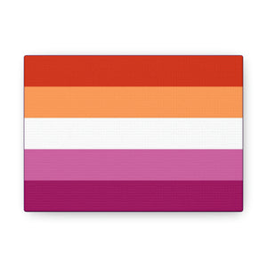 Lesbian Pride Flag 5 Stripes | Canvas Print | Lavender Sides
