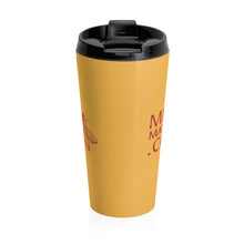 Load image into Gallery viewer, Metz &amp; Matteo Dragonfly Logo  | Stainless Steel Travel Mug | 15oz | Goldenrod Yellow
