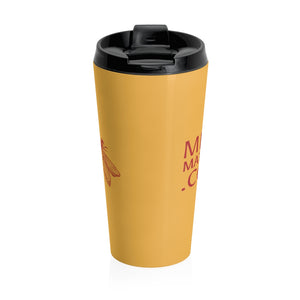 Metz & Matteo Dragonfly Logo  | Stainless Steel Travel Mug | 15oz | Goldenrod Yellow