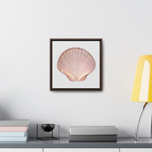 Load image into Gallery viewer, Scallop Shell Magenta Left Interior | Framed Canvas | Silver Background
