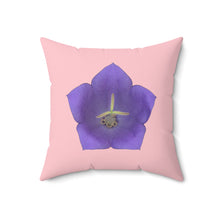 Load image into Gallery viewer, Throw Pillow | Balloon Flower Blue | Pink | 18x18 Bloomcore Cottagecore Gardencore Fairycore
