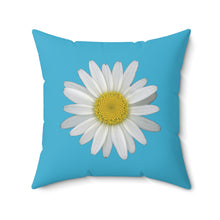 Load image into Gallery viewer, Throw Pillow | Shasta Daisy Flower White | Pool Blue | 20x20 Bloomcore Cottagecore Gardencore Fairycore
