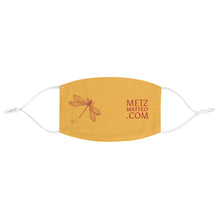 Load image into Gallery viewer, Metz &amp; Matteo Dragonfly Logo | Fabric Face Mask | Goldenrod Yellow
