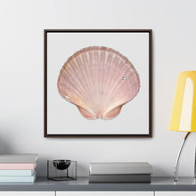 Load image into Gallery viewer, Scallop Shell Magenta Left Interior | Framed Canvas | Silver Background
