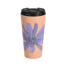 Load image into Gallery viewer, Chicory Flower Blue | Stainless Steel Travel Mug | 15oz | Peach
