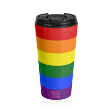 Load image into Gallery viewer, Gay Pride Flag (1979) | Stainless Steel Travel Mug | 15oz | Rainbow
