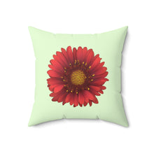 Load image into Gallery viewer, Throw Pillow | Blanket Flower Gaillardia Red | Sea Glass | 18x18 Bloomcore Cottagecore Gardencore Fairycore
