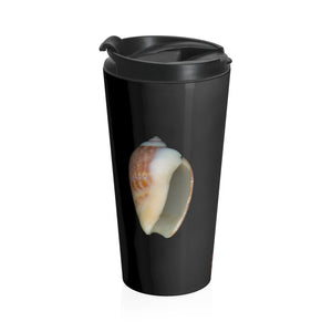 Olive Snail Shell Brown | Stainless Steel Travel Mug | 15oz | Black