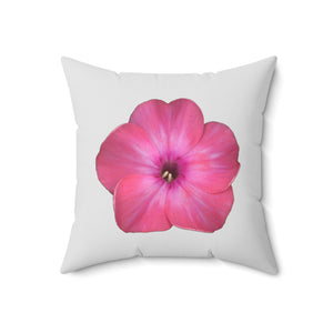 Throw Pillow | Phlox Flower Detail Pink | Silver | 18x18 Bloomcore Cottagecore Gardencore Fairycore