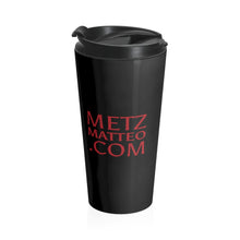 Load image into Gallery viewer, Metz &amp; Matteo Dragonfly Logo | Stainless Steel Travel Mug | 15oz | Black
