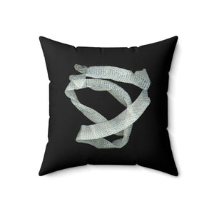 Throw Pillow | Mexican Milk Snake Shed Skin by Matteo | Black | 18x18 Dark Cottagecore Goblincore Gothic