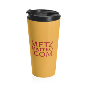 Metz & Matteo Dragonfly Logo  | Stainless Steel Travel Mug | 15oz | Goldenrod Yellow