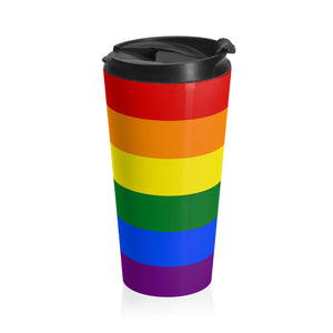 Gay Pride Flag (1979) | Stainless Steel Travel Mug | 15oz | Rainbow